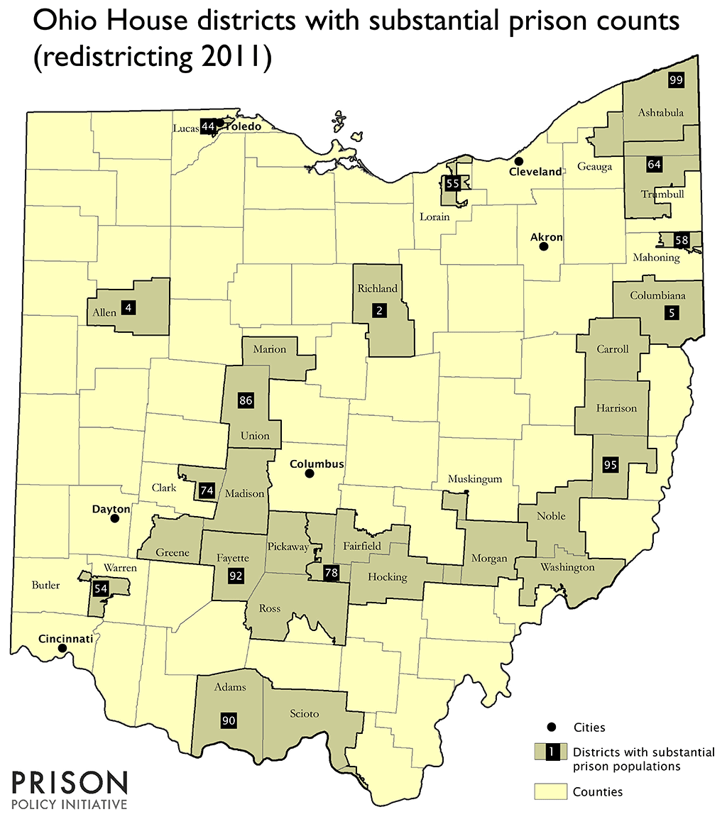 Ohio House districts with substantial prison counts... Prison Policy